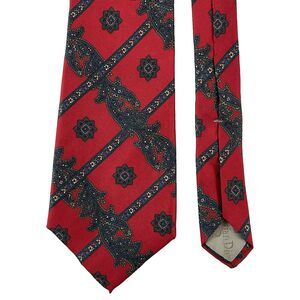 Vintage Christian Dior Monsieur Necktie‎ Tie Red 100% Silk